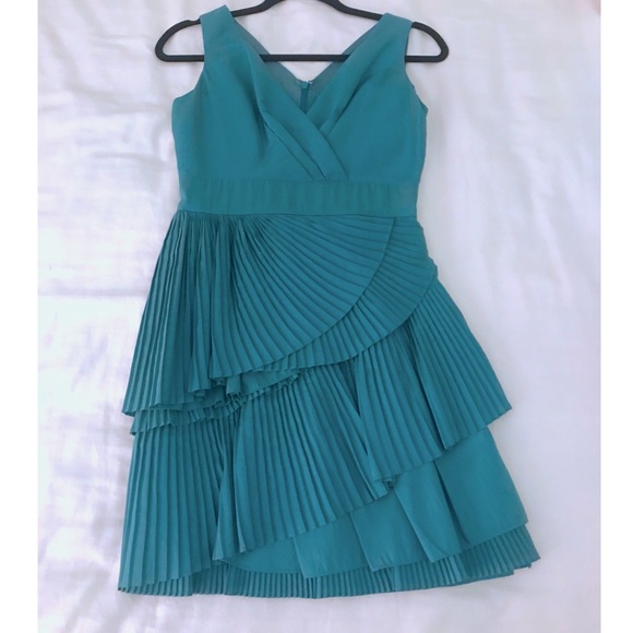 Max and Cleo - Teal Ruffle Dress - 4 - Worn Once - Picture 2 of 4